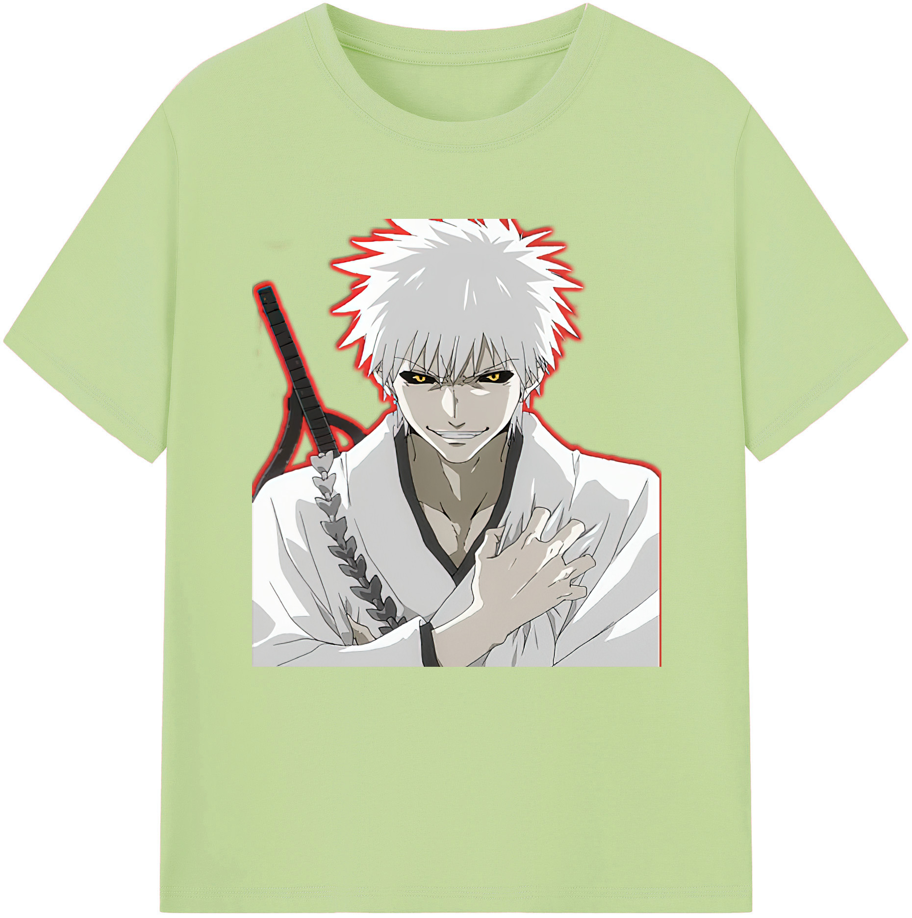 （画像用） ブリーチ 黒崎一護（くろさき いちご）BLEACH Kurosaki Ichigo 綿100％半袖Tシャツ（フロントプリント）
